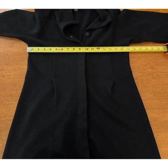 Eileen Fisher Women's Black Merino Wool Cashmere Blend Long Cardigan Size Small - Picture 5 of 8